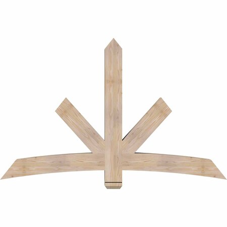 Ekena Millwork Alberta Smooth Timber Gable Bracket, Douglas Fir, 72"W x 45"H x 5 1/2"D x 5 1/2"F, 15/12 Pitch GBW072X45X0606ALB00SDF